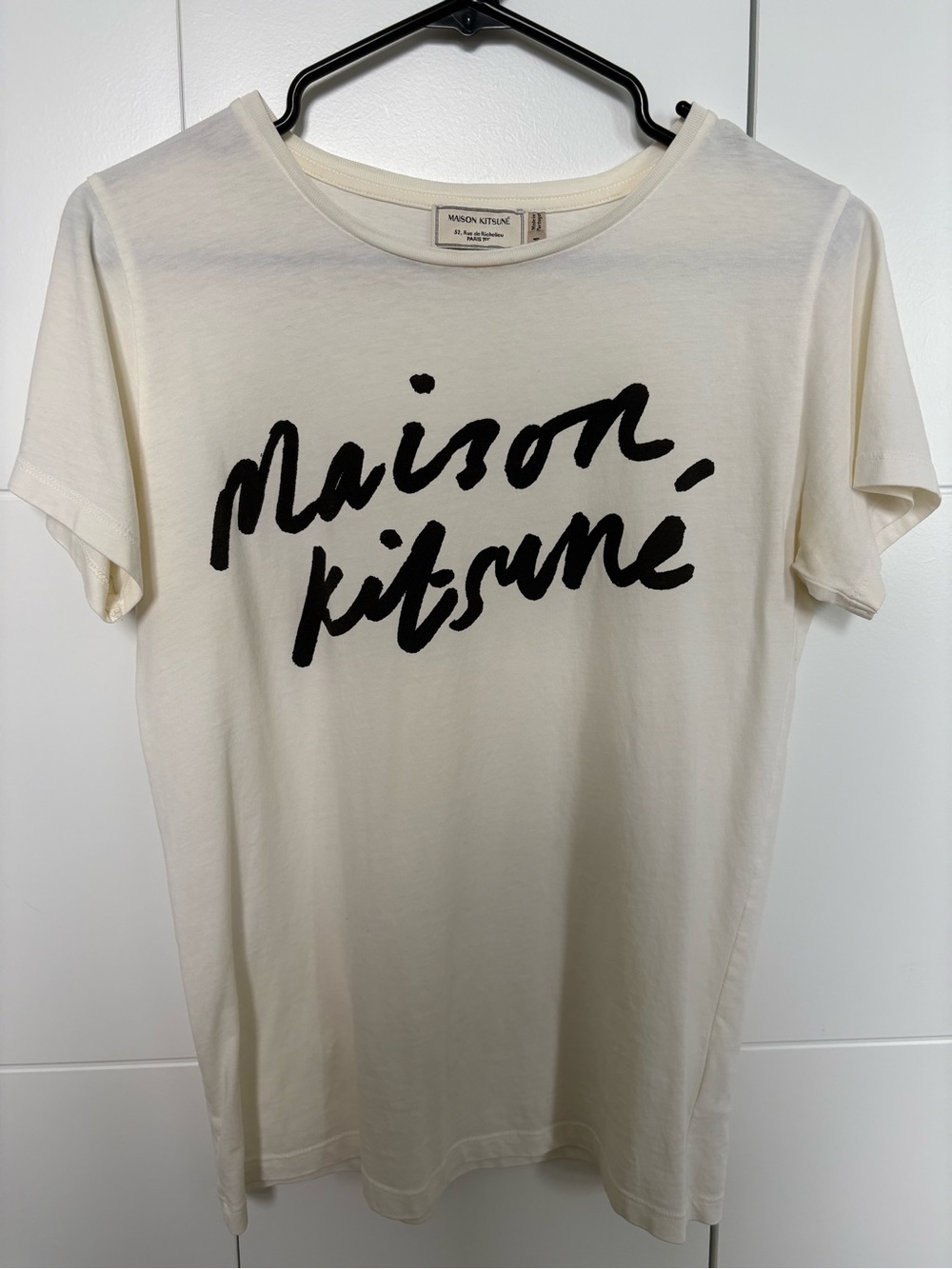 MAISON KITSUNE White Handwriting Logo T-Shirt